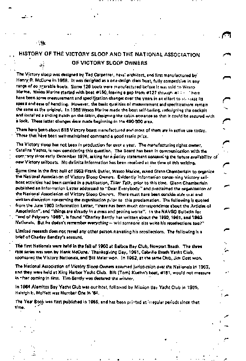 History Fax from Catalina Yachts